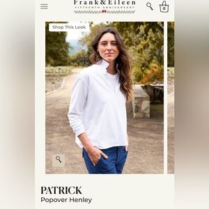 Frank & Eileen Patrick Popover White - Size Small